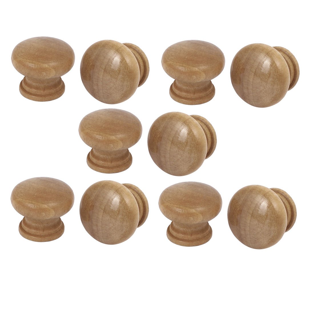 25 Boutons De Tiroir En Bois - Rond - 24x20mm - Khaki - Uxcell - Neuf