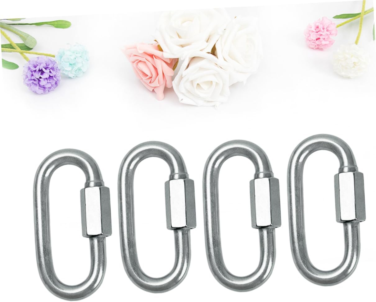 Double Ended Pulling Buckle Snaps Hook,Double-End Chains 4pcs 304 Chain Quick Link Shackles D Ring Shackles