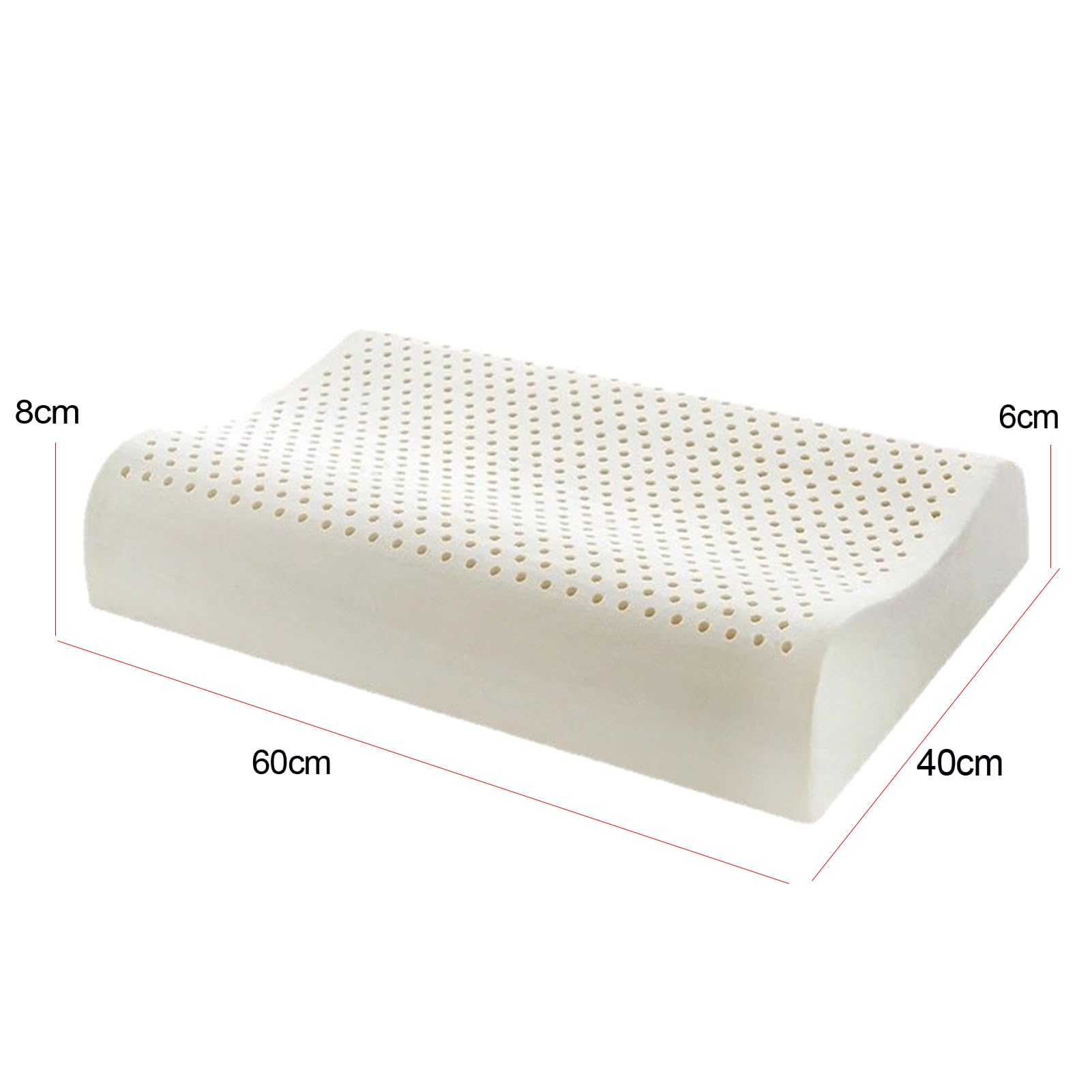 Cuscino medio in schiuma di lattice morbido per dormire, cuscino da letto per chi dorme sulla schiena, sul fianco e sullo stomaco, con fodera in cotone rimovibile