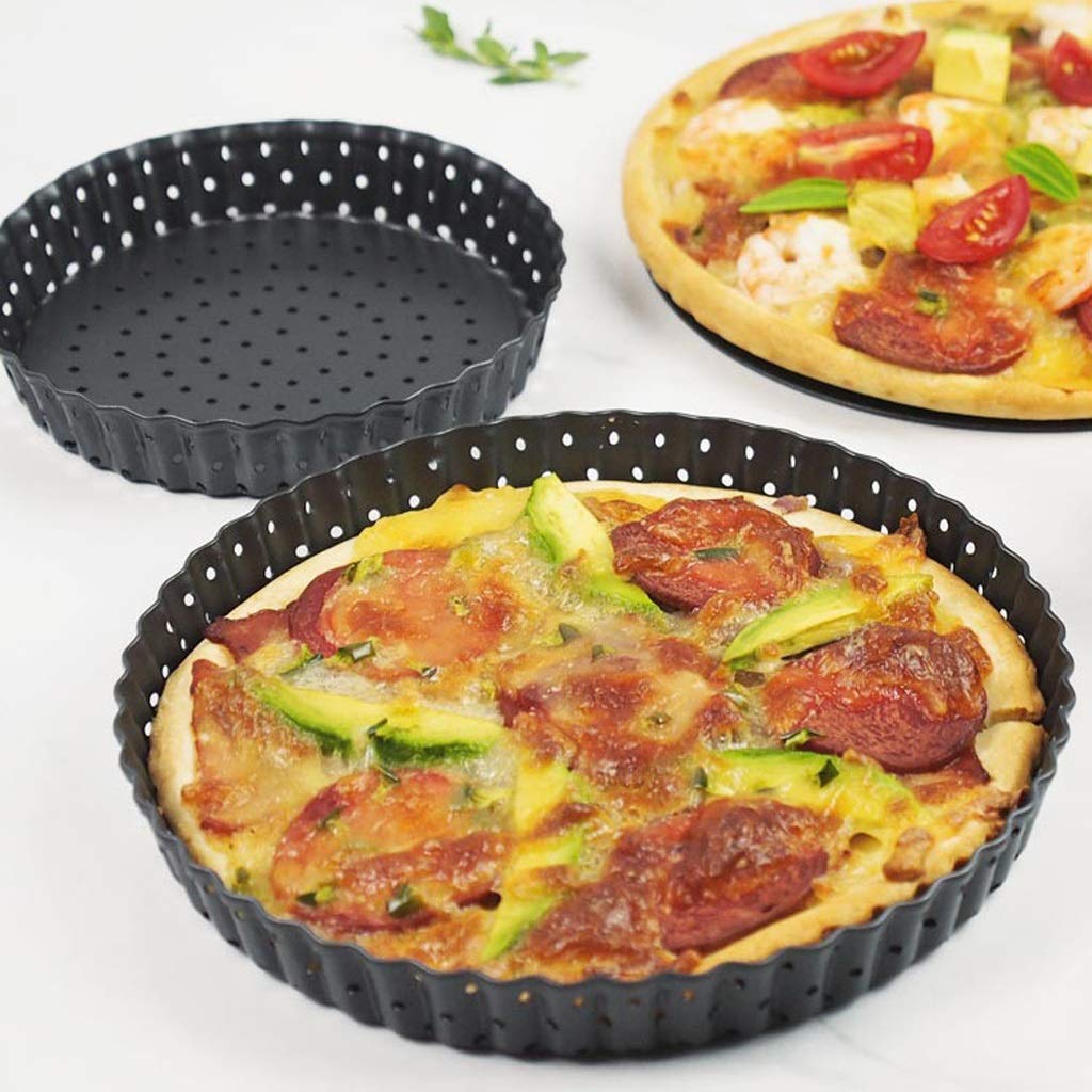 8/9-Calowa Patelnia Do Pizzy Z Otworami, Okrągła Patelnia Do Pizzy Ze Stali Węglowej Z Otworami, Patelnia Do Pizzy, Blacha Do Pieczenia Pizzy, Naczynia Do Pieczenia W Domu, Restauracji I Kuchni