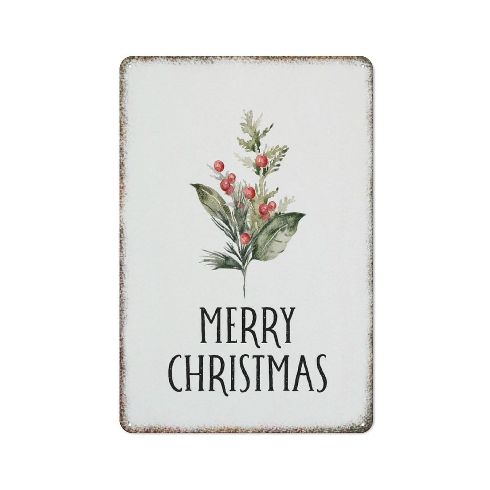 Christmas Tree Holiday Wall Art Print Vintage Metal Poster Winter Festive Decor Sign for Home Man Cave Farmhouse Garden Ornamental Horticulture Decoration 8x12 Inch