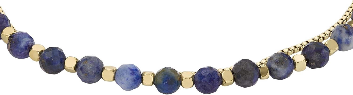 Fossil Women's Stainless Steel Gold-Tone Beaded Bracelet