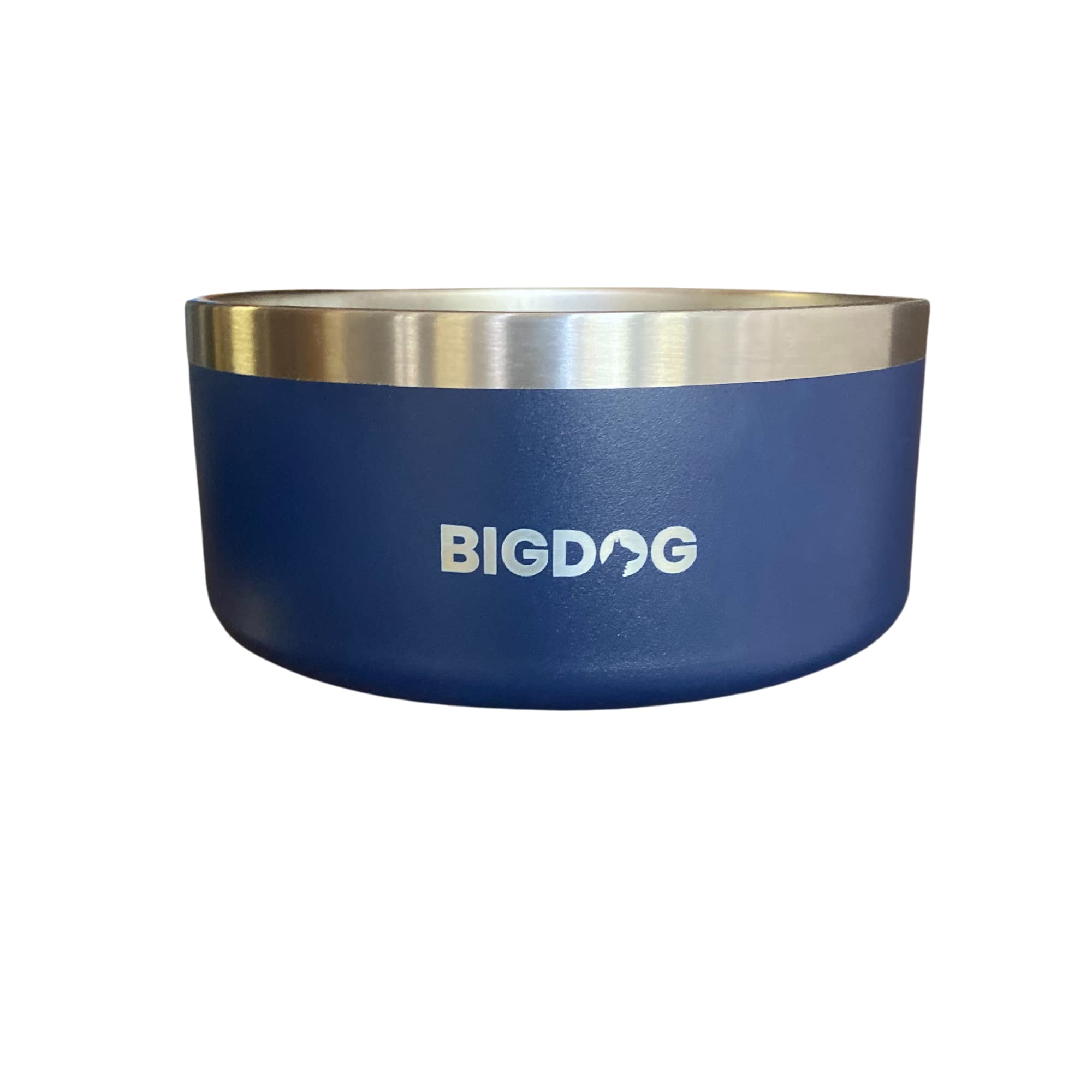 BIGDOG Large Dog Bowls, Stainless Steel, No Spill, 100 Ounce, Blue