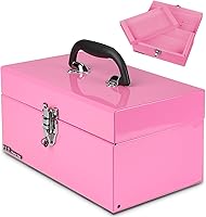 Vista 26 de P.I.T. Mini Caja de Herramientas Roja, Caja de Herramientas de Acero Portátil de 5 Cajones Micro Roll Cab con Forro, Pequeña Caja de Herramientas