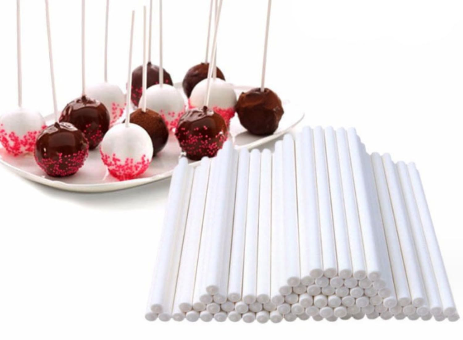 Bastoncini Per Cake Pops In Carta - 100pcs 10cm X 3.5mm Per Lecca Lecca Fai Da Te, Bianchi - Foto 8