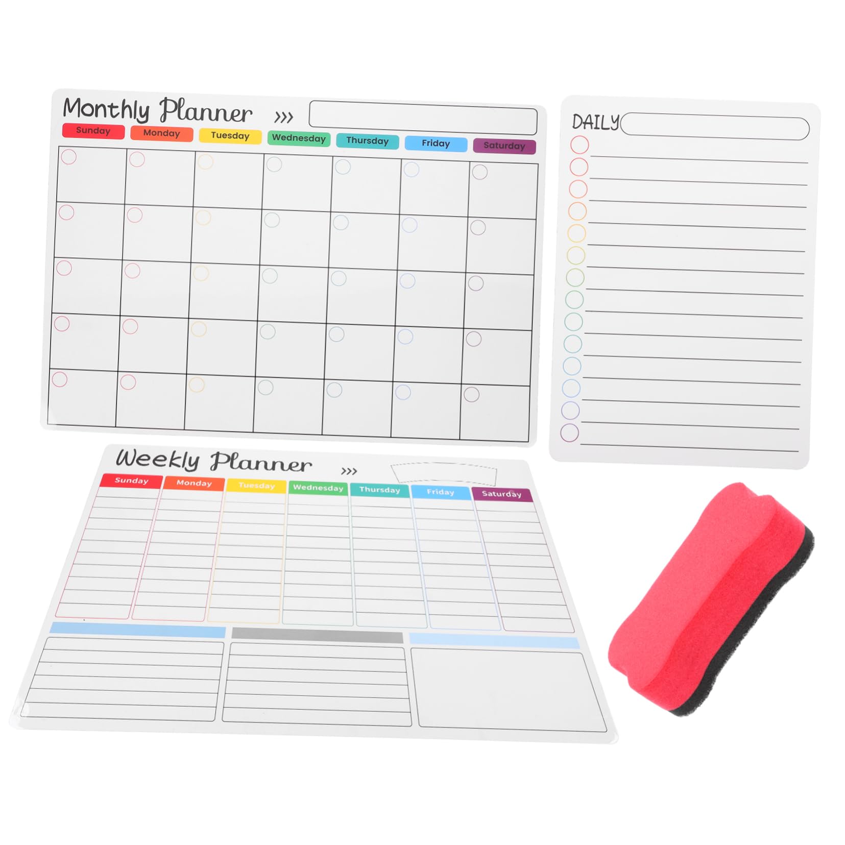 Lurrose 3 Set Bacheca Magnetica Per Frigorifero Piano Frigo Lavagna Magnetica Per Pareti Agenda Settimanale Frigo Magnetico Lavagna Magnetica Per Parete Piccole Lavagne a Secco Plastica