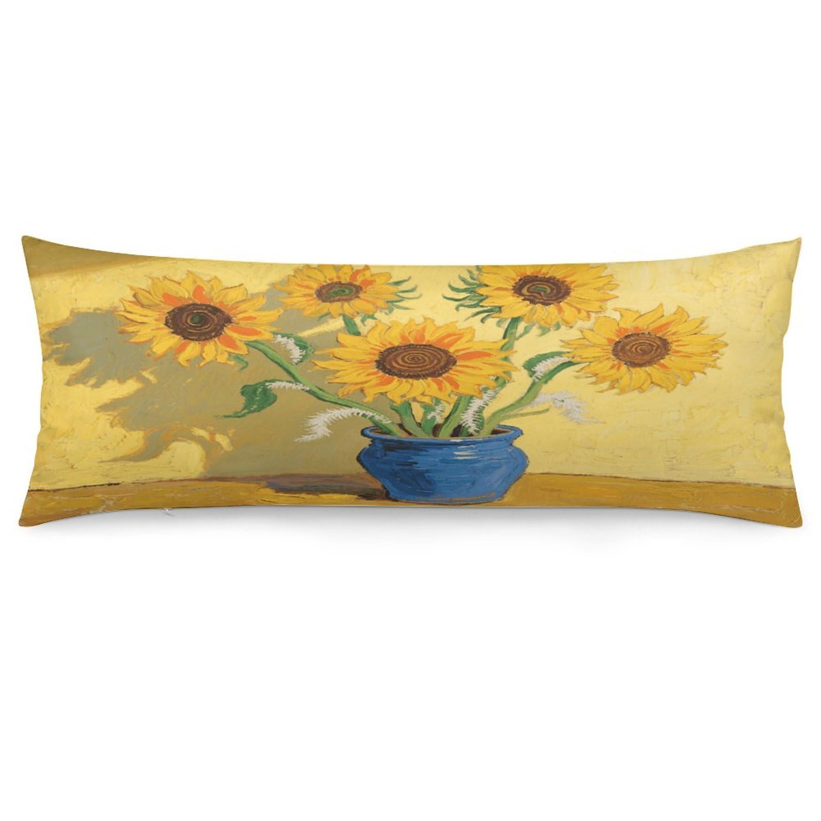 Sunflower Throw Pillow Cover Soft Pillow Case Decorative Lumbar Pillow Cover Cozy Throw Pillowcase Polyester Rectangular Cushion Case Decor for Couch Sofa Bed