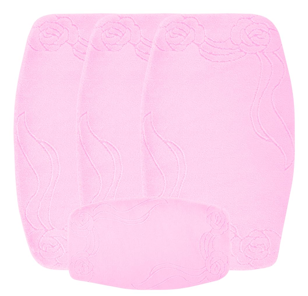 EmmahomeROMANY GYPSY WASHABLE 4PCS MAT/RUG SET, CARAVAN/MOBILE HOME TOURER SIZES, 67X120CM, ZENGA Smart (Pink)