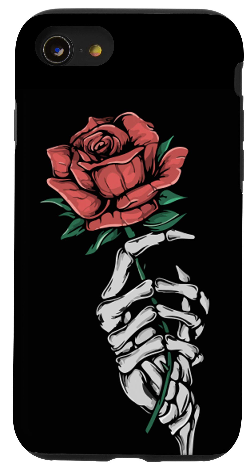 Amazon.com: iPhone SE (2020) / 7 / 8 Skeleton Hand Holding Rose, Tattoo  Gifts Black Case Case : Cell Phones & Accessories