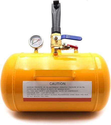 XKMT - 75 galones para vehículo de aire amarillo con cuentas herramienta para asiento de neumático inflador de camión ATV 145PSI PN