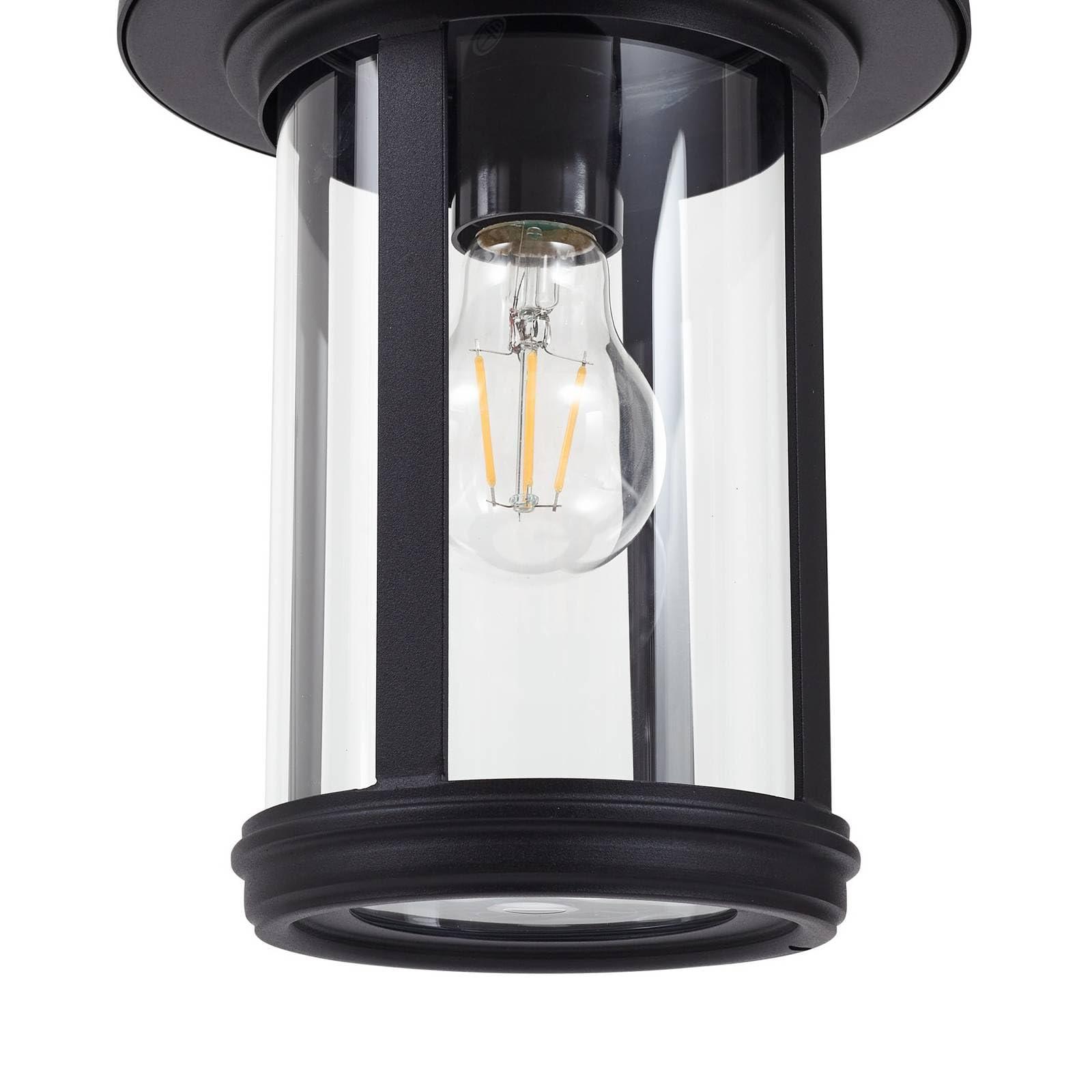 Lindby Lampa zewnętrzna (latarnia) Zayn (nowoczesna) w kolorze czarnym z aluminium (1 żarówka, E27) – lampa ścieżkowa, lampa ścieżkowa, lampa cokołowa