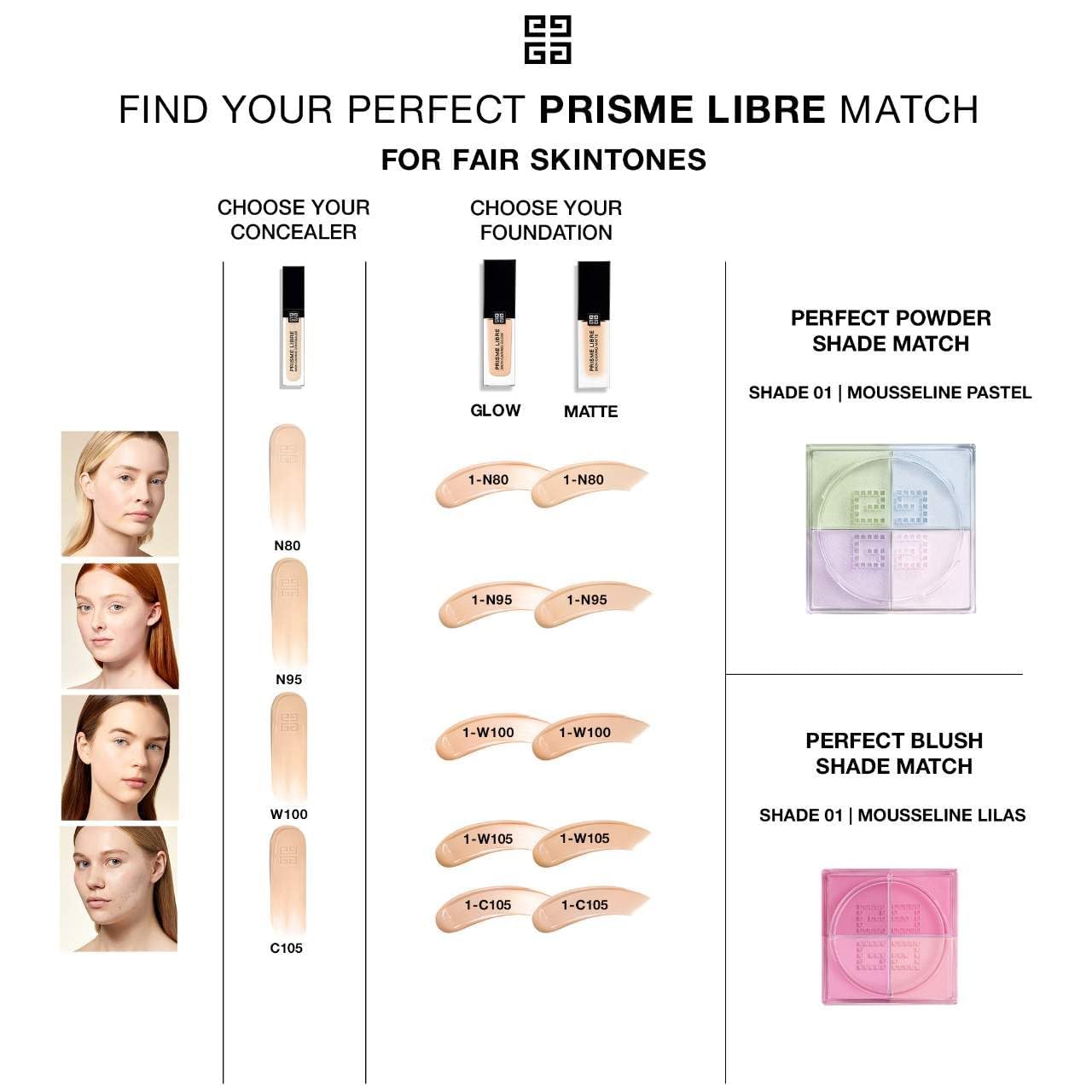 Prisme Libre Skin-Caring Matte Foundation - 1-W105 Fair with Warm Yellow Tones by Givenchy for Women - 1 oz Foundation - Image 7