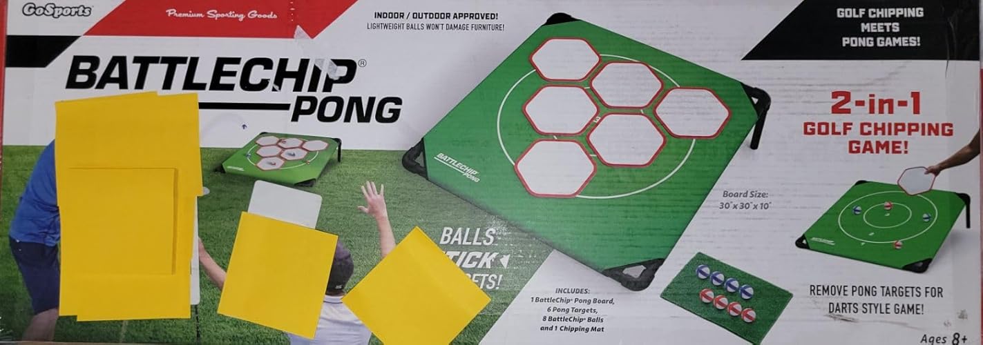 GoSports BattleChip Pong Chipping Golf Games for Adults and Families - 1 Board, Green