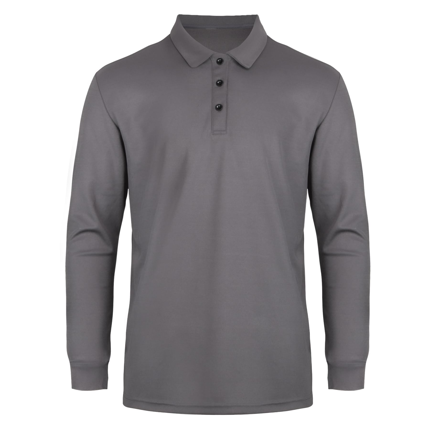 AMZSPORT Poloshirt Herren Langarm Golf Polo Shirt Atmungsaktives Schnelltrocknend Funktionsshirt Langarm Sportshirt Tennis Shirt