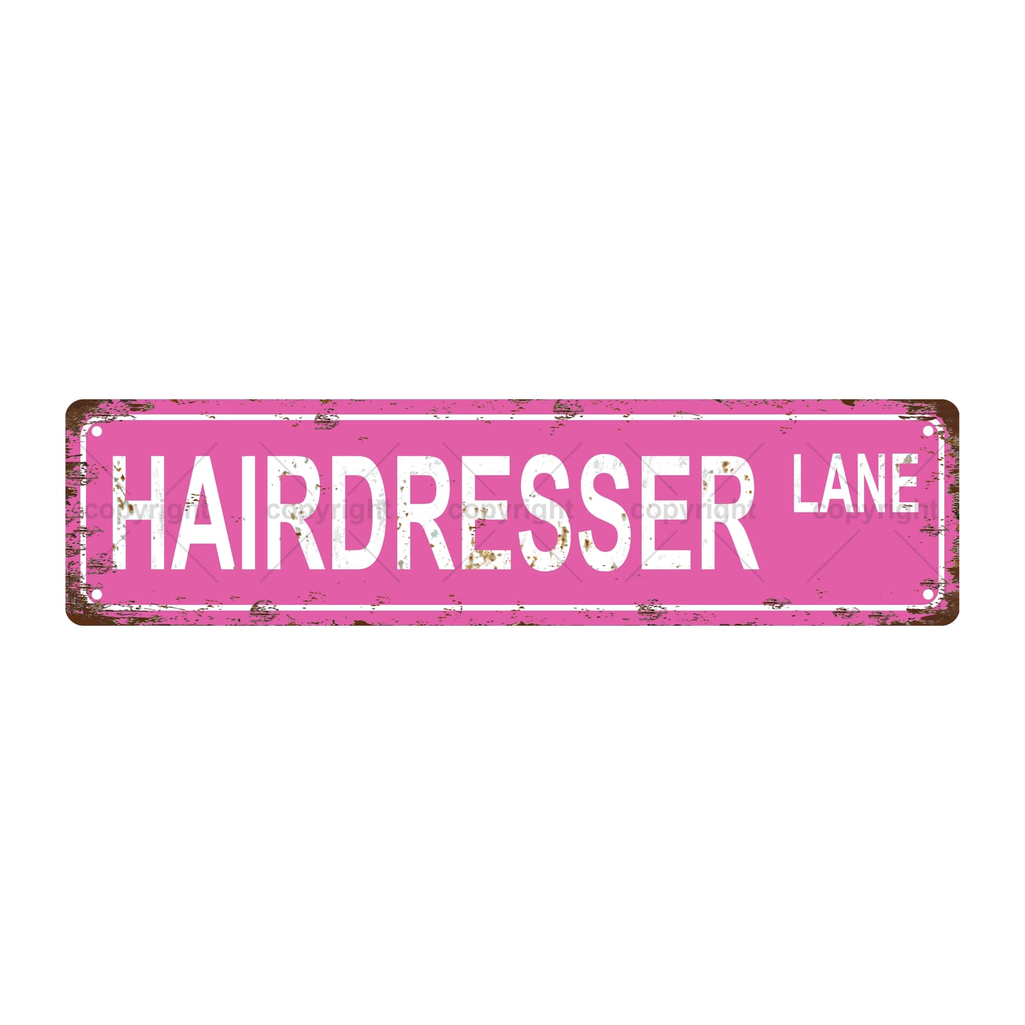 Hairdresser Lane Occupation Metal Tin Street Sign Bar Cafe Garage Cave Home Room Wall Bathroom Farmhouse Garden Porch Patio Decor,4x16 Inch