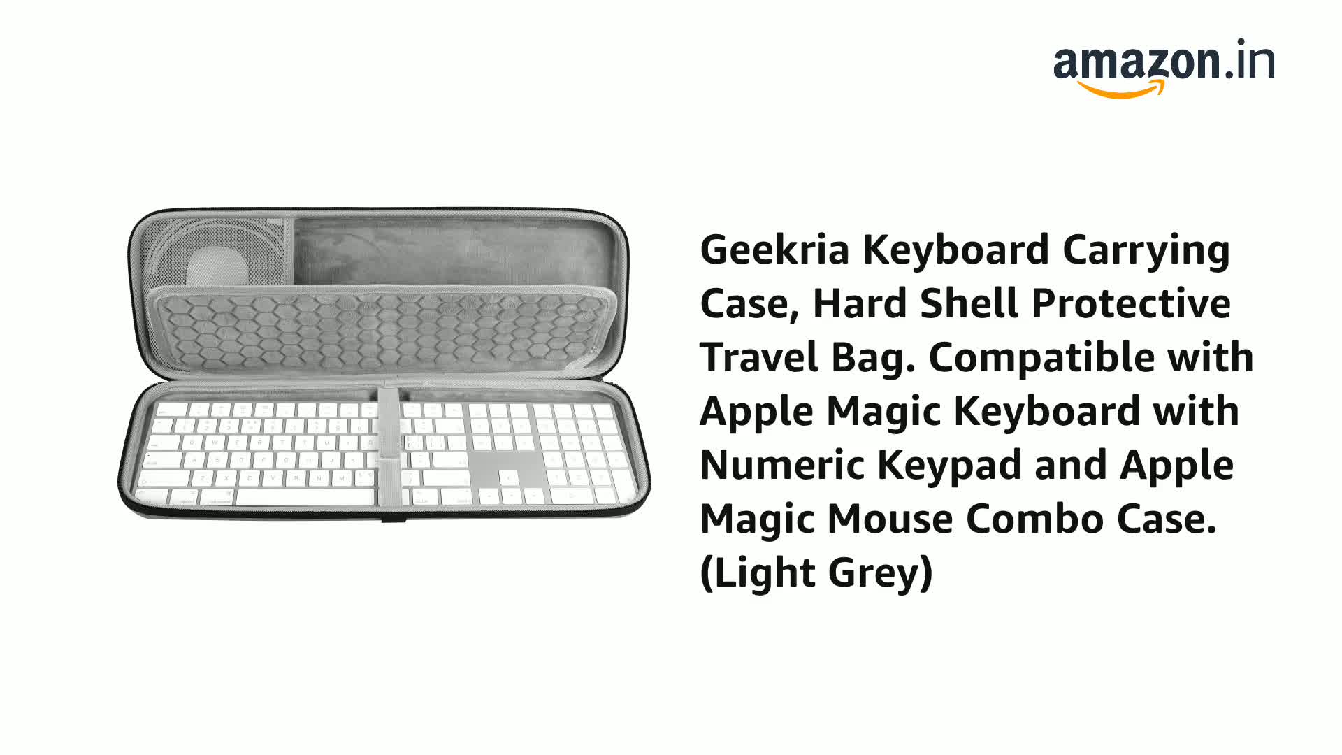 Geekria Keyboard Carrying Case, Hard Shell Protective Travel Bag