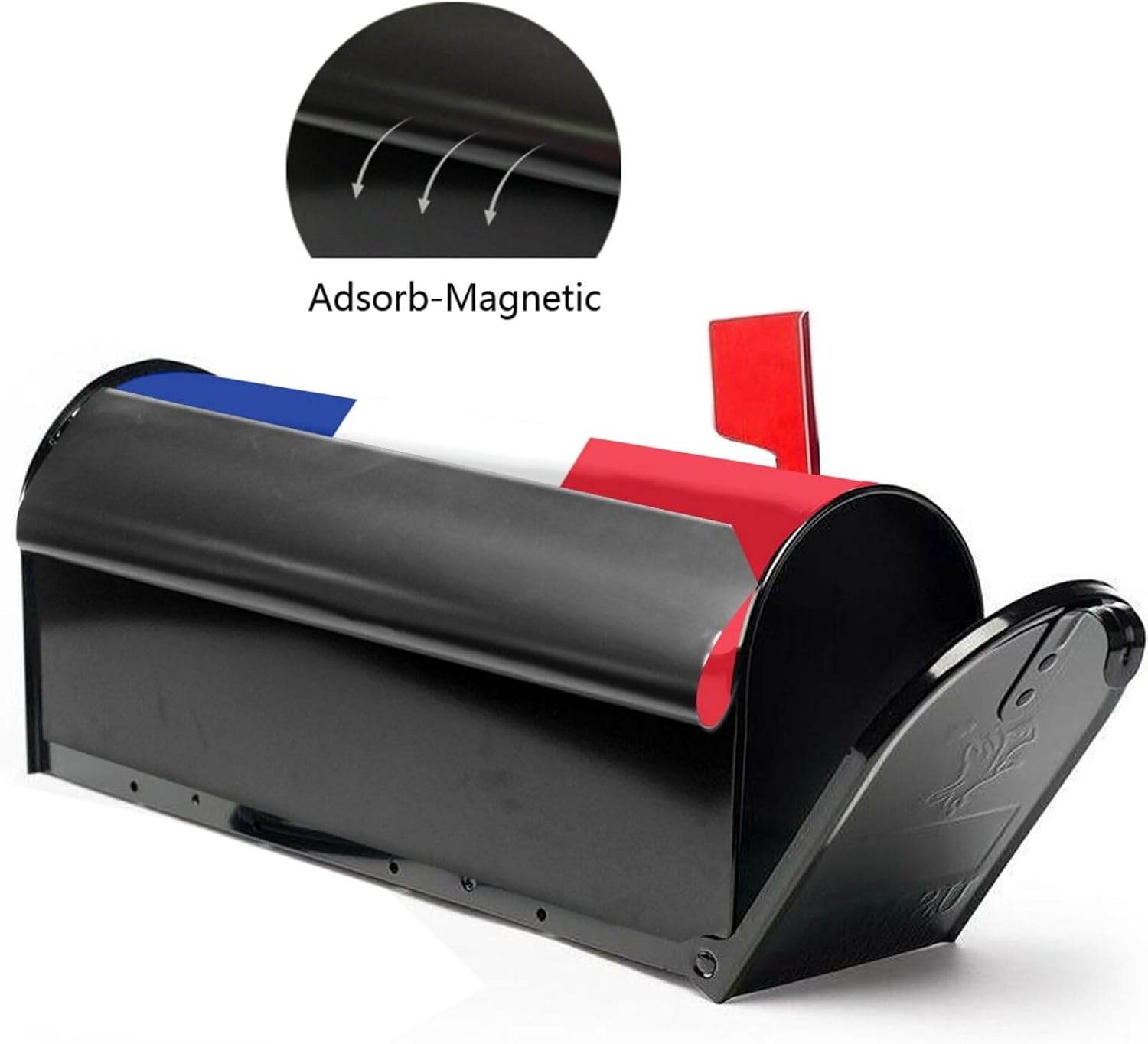 French Flag Print Magnetic Mailbox Cover - Decorative Seasonal Outdoor Mailbox Wrap Mailbox Accessory for Standard & Large US Mailboxes (21×18 in / 25.5×21in)