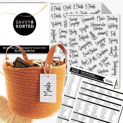 385 Black Pantry Labels Stickers - Kitchen Labels for Containers - Home Labels for Organizing your House - Sticker Labels for Laundry Room Organization Office Bathroom Garage - Labels for Storage Bins - Thumbnail 2