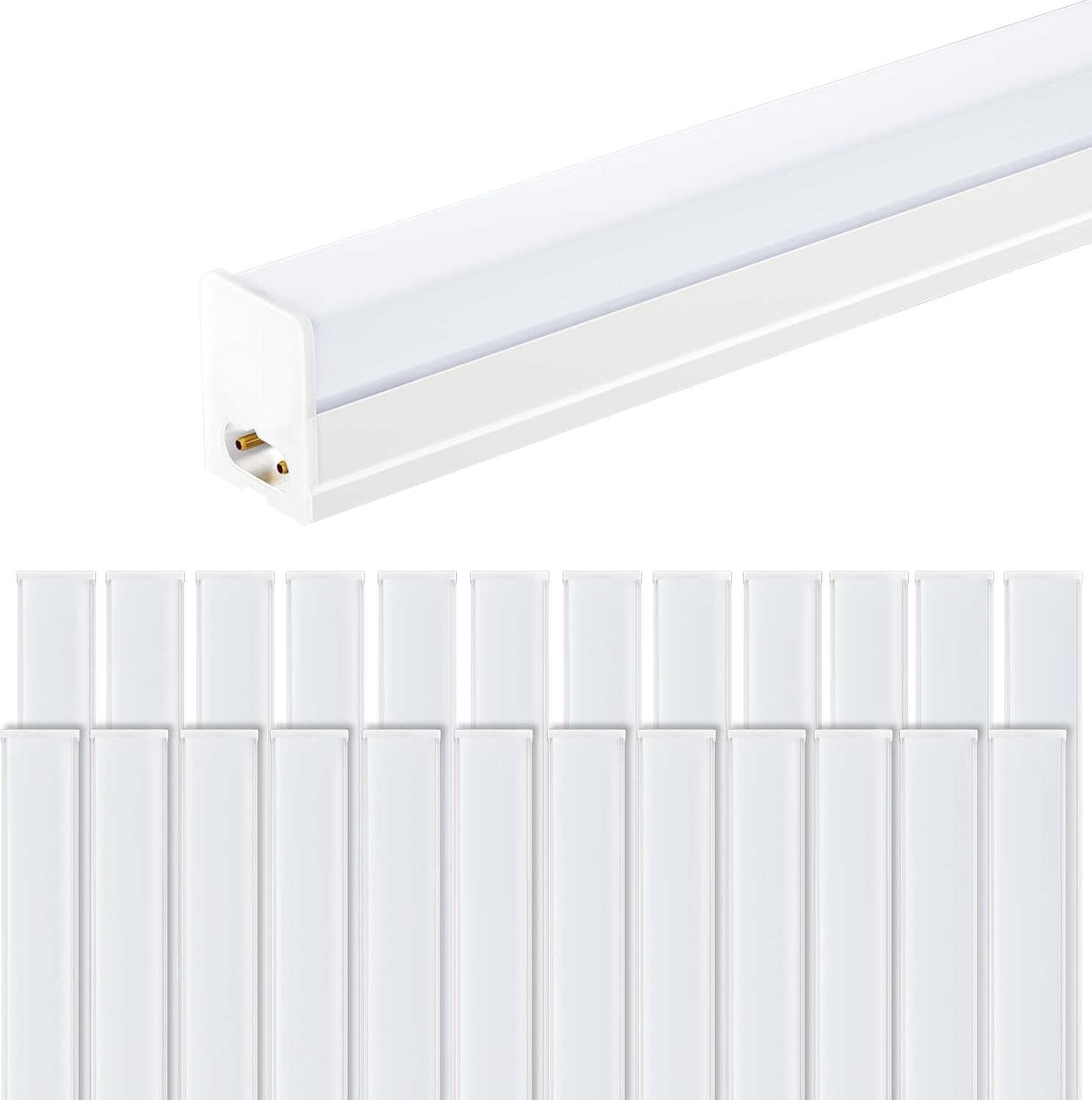 4ft Linkable Led Shop Lights - 24 Pack 22w 2500lm 6500k with Plug On/Off Power Cord, 4ft Led Fixture for Indoor Garage Lighting