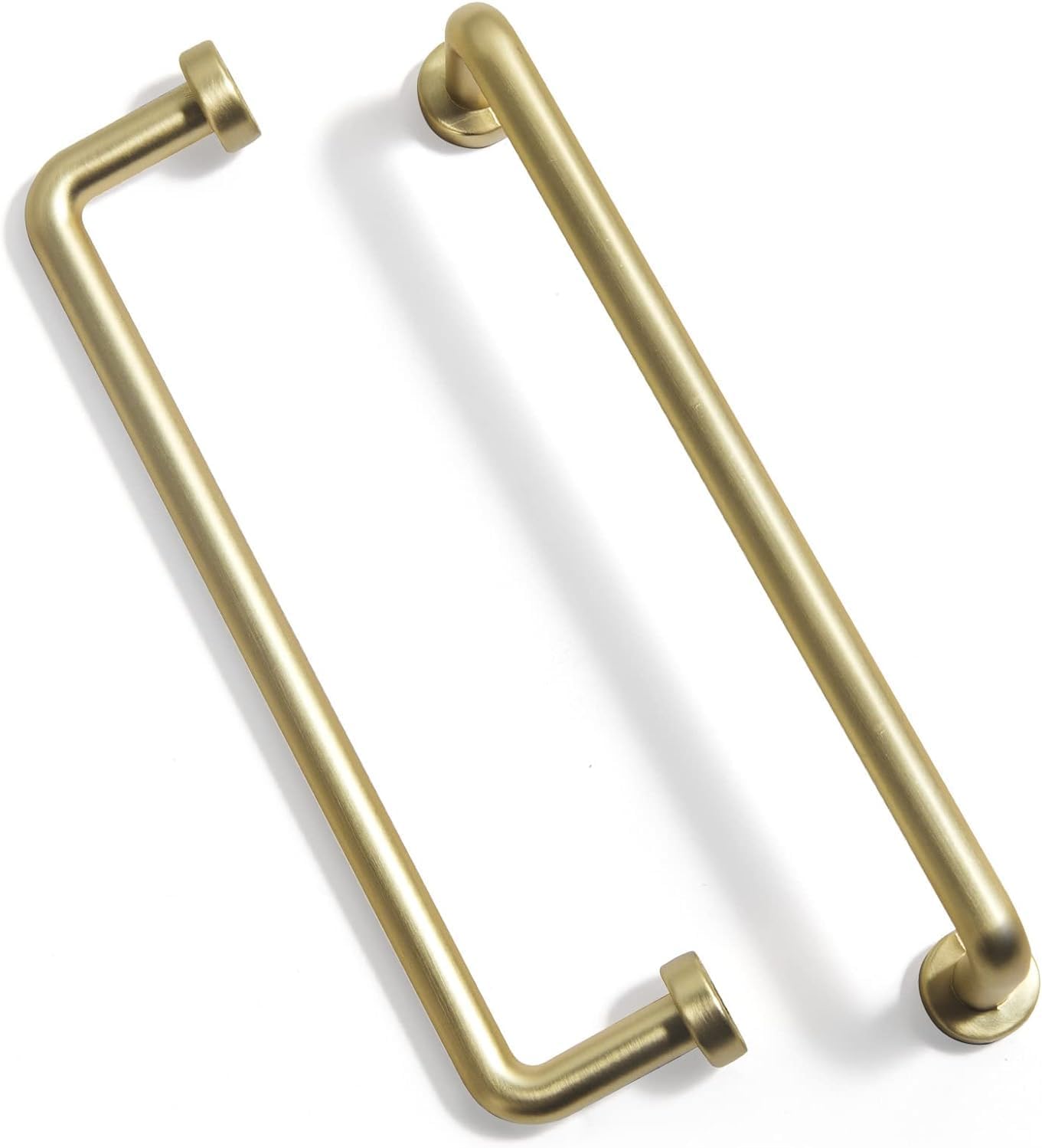 SYZOW Pack of 6 Furniture Handles, Brushed Brass, 192 mm Hole Spacing