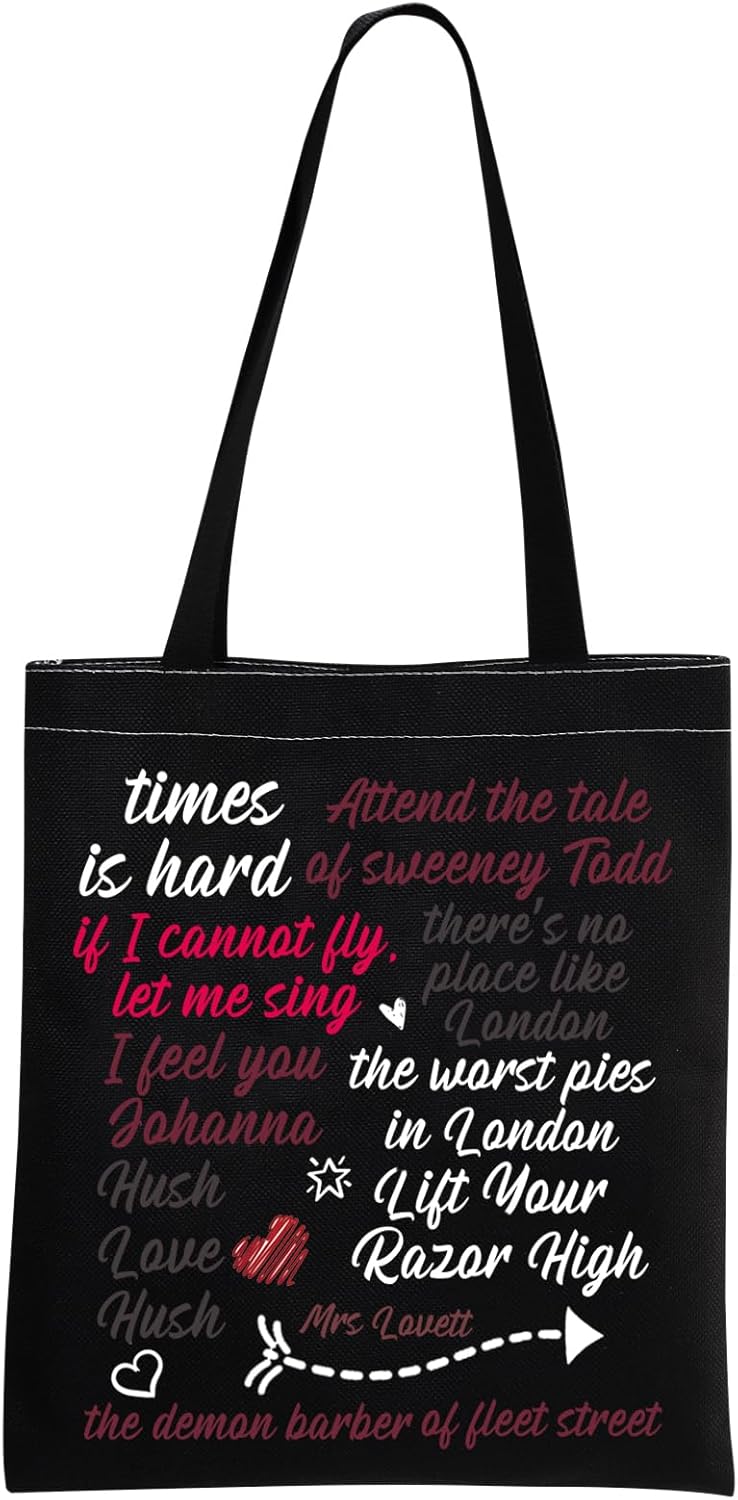 MNIGIU S-weeney T-odd Tote Bag S-weeney T-odd Musical Tote S-weeney To-dd Musical Merch S-weeney T-odd Quote
