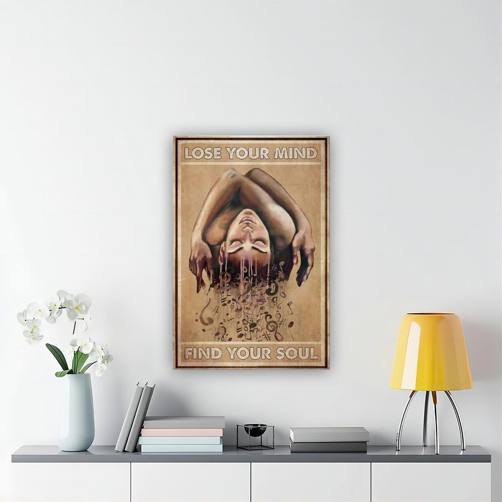NEOHI Poster e stampe artistiche da parete in stile vintage con ragazza musicale, per camera da letto e ufficio, 40 x 60 cm