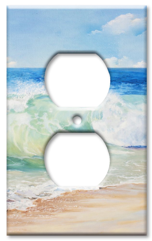 Art Plates Brand - Placca di presa elettrica da parete/interruttore, per pittura da spiaggia
