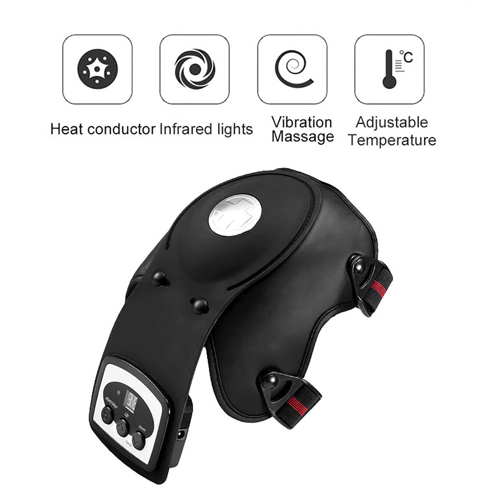 Masajeador De Rodillas con Calor, Rodillera con Calor, Temperatura Ajustable De 45-72 °C Y Función De Memoria De Temperatura, Diseño Ergonómico para Aliviar El Dolor De Rodilla, para Artritis