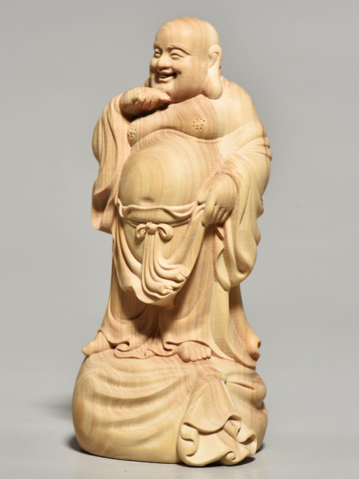 Figura Buda,Resistente Intemperie, Estatuas De Madera Buda 4,72 Pulgadas para La Pequeña Estatua Decoración Casera Interior Feng Shui