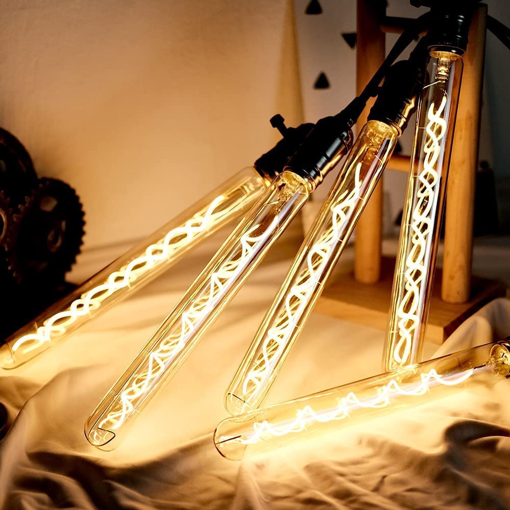 Edison Vintage Glühbirne E27,E27 LED Vintage Dimmbar 4W LED Röhre in 30CM Länge, 4 Stück
