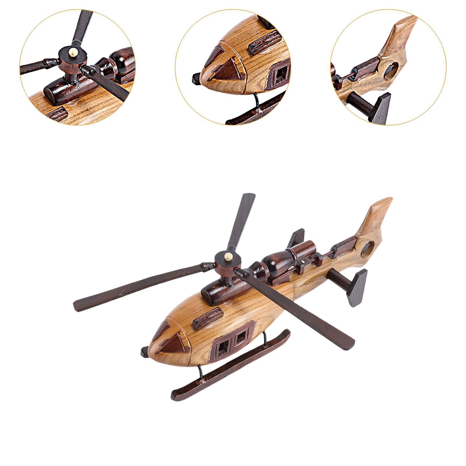 Modellino di Elicottero in Legno 3D per Esposizione E Decorazione Domestica, Style B