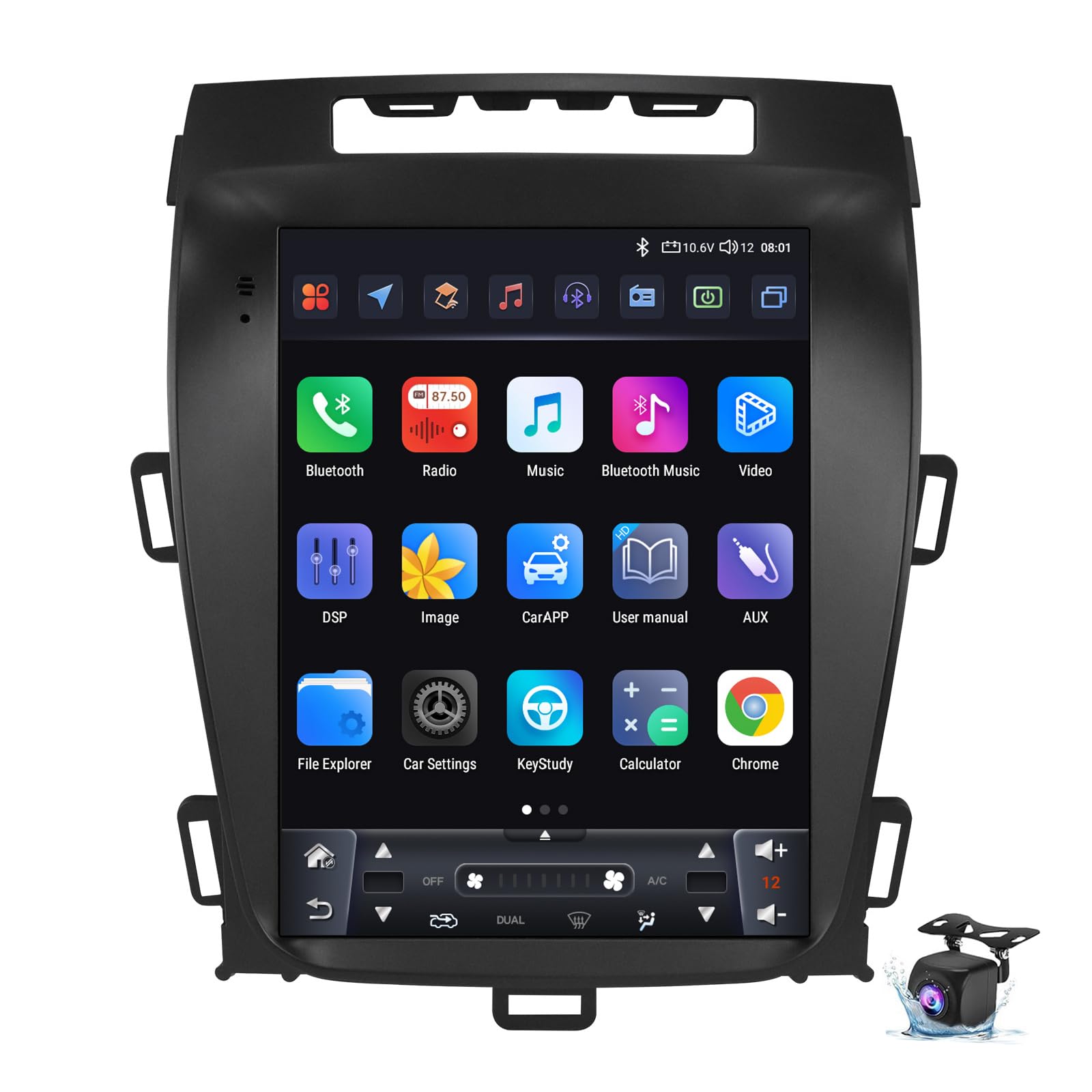 Uipob Car Stereo Radio for O-pel Zafira C/Vauxhall Zafira C 2010-2016 Upgrade 9.7Inch Touchscreen Android 15 Head Unit GPS Navigation Carplay Android Auto Multimedia Player(Size:8Core 8+256G)