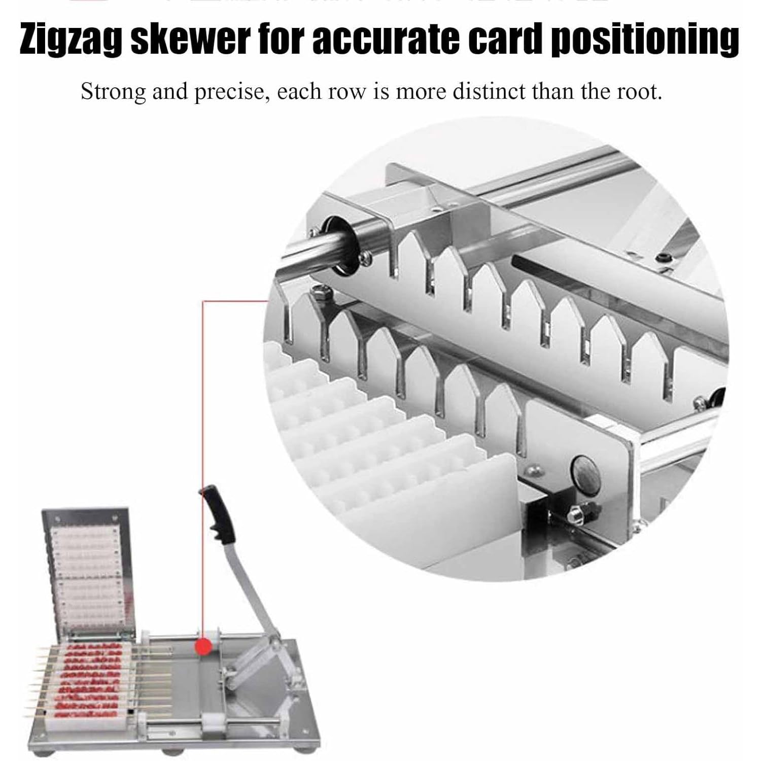 Kebab - Máquina manual para hacer brochetas, herramienta de bambú de 10 agujeros, brochetas de barbacoa de acero inoxidable, fácil de usar, ideal para cocinar al aire libre, perfecto para fiestas de