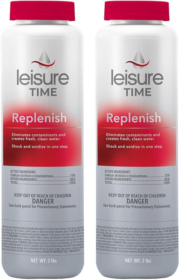 Leisure Time 45310-02 Spa Replenish Shock Oxidizer for Spas and Hot Tubs, 2-Pounds, 2-Pack