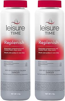 Leisure Time 45310-02 Spa Replenish Shock Oxidizer for Spas and Hot Tubs, 2-Pounds, 2-Pack