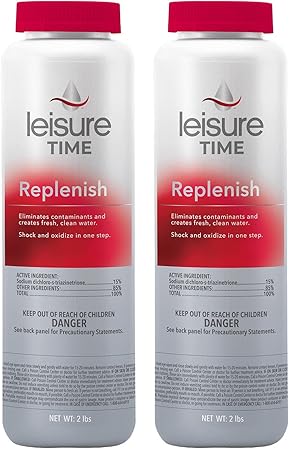 Leisure Time 45310-02 Spa Replenish Shock Oxidizer for Spas and Hot Tubs, 2-Pounds, 2-Pack