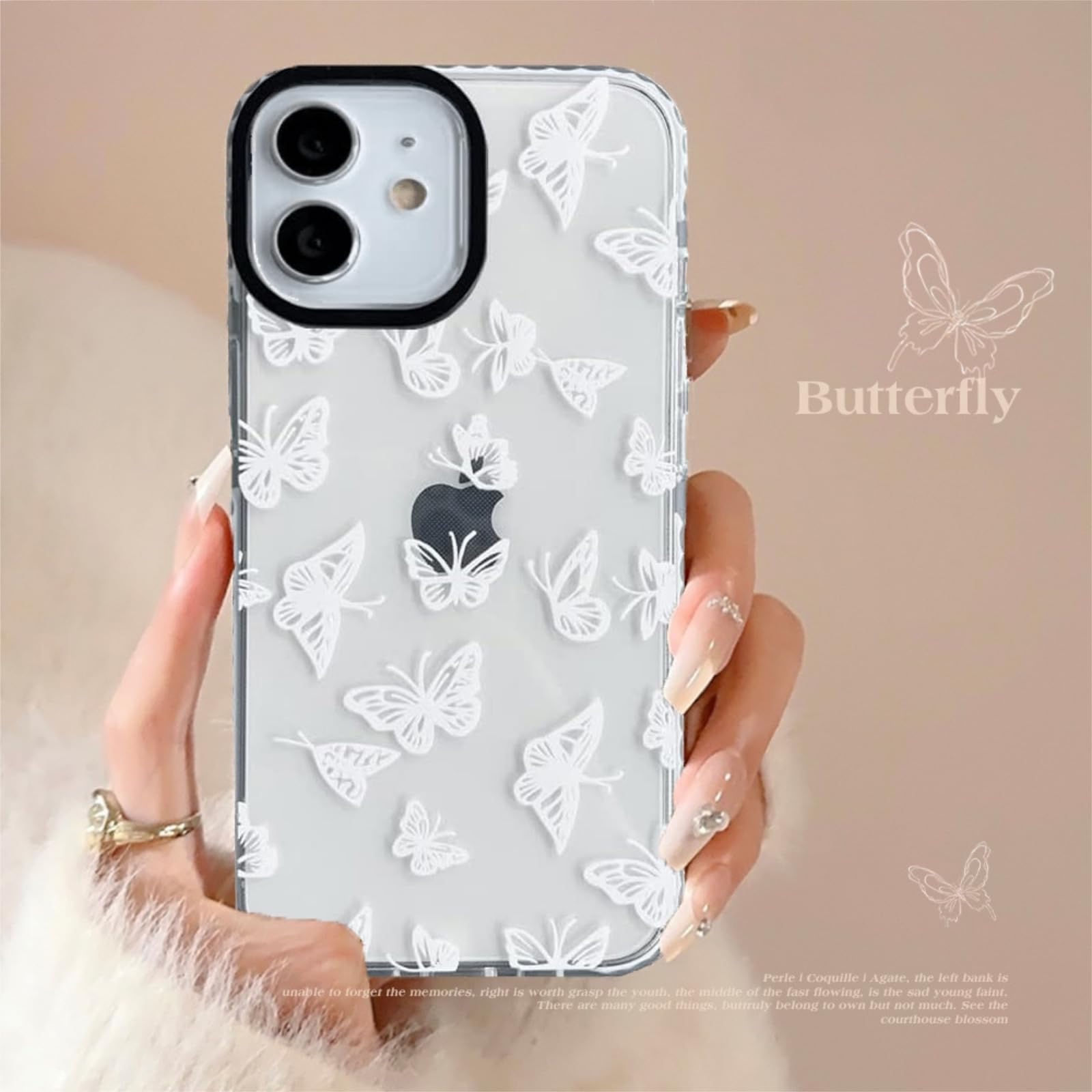 ZXCDINO 2 Pack Compatible with IPhone11 Phone Case, Butterfly Cute