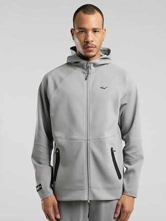 Everlast Champions Collection Gri Erkek Y ksek Yaka Full Zip Kap onlu Sweatshirt