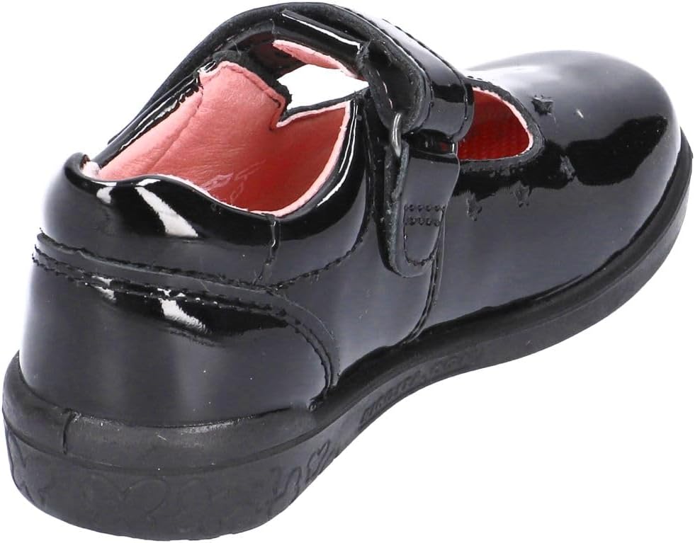RICOSTA Scarlett T-Bar School Shoe Black Patent Leather Removable Insoles Medium Width