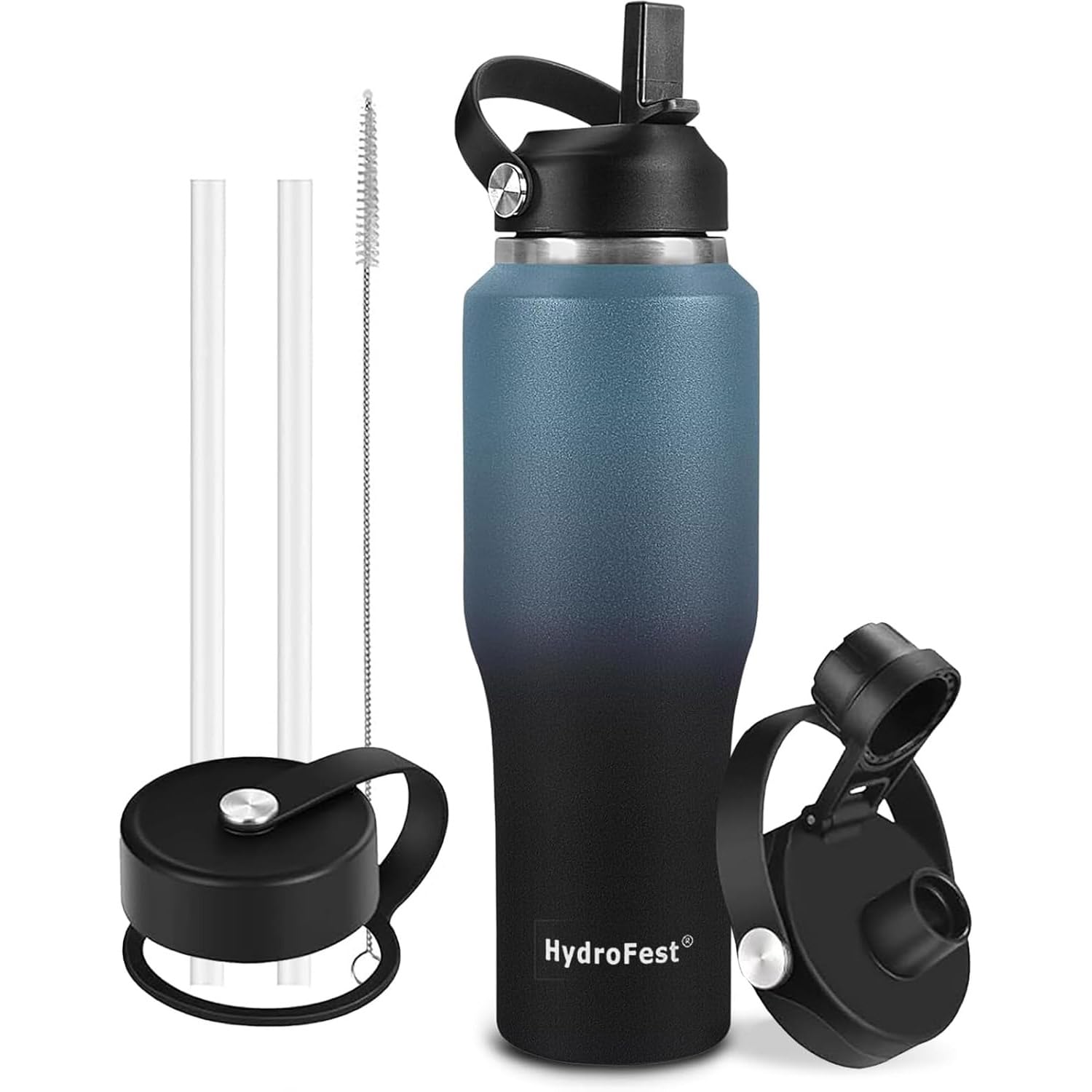 32oz Water Bottle Insulated with Straw,Leak Proof Water Bottles，Mens Water Bottle Stainless Steel for Gym,Hiking,Travel，Sport,1 Liter,Bpa free