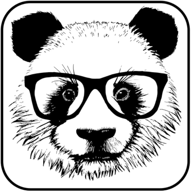 Тату эскиз панда в очках