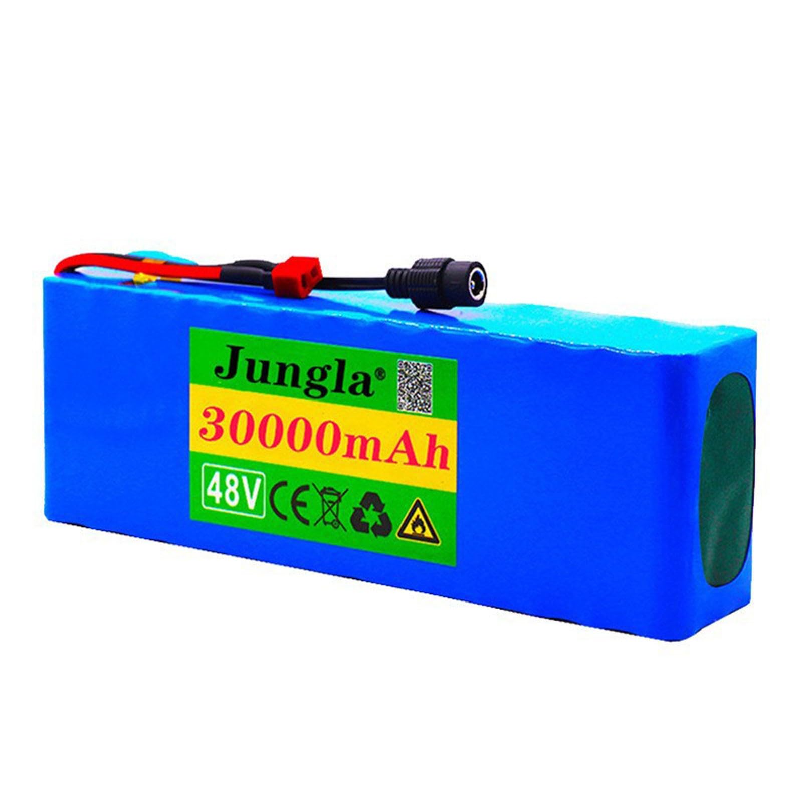 48V 30Ah Bateria para Bicicleta Electrica, Ebike Batería PVC Impermeable Batería De Alta Potencia con Cargador para 200W 350W 400W 500W 750W 800W Motor 48V 30Ah,XT60