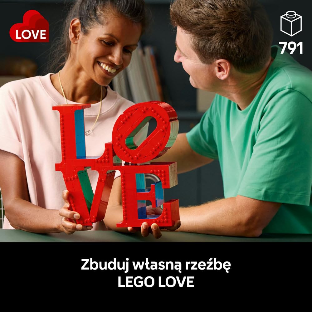 LEGO Art LOVE 31214 | Dekoracja do domu, zestaw konstrukcyjny dla dorosłych, pomysł na prezent na zaręczyny, ozdoba z efektem 3D, 791 elementów