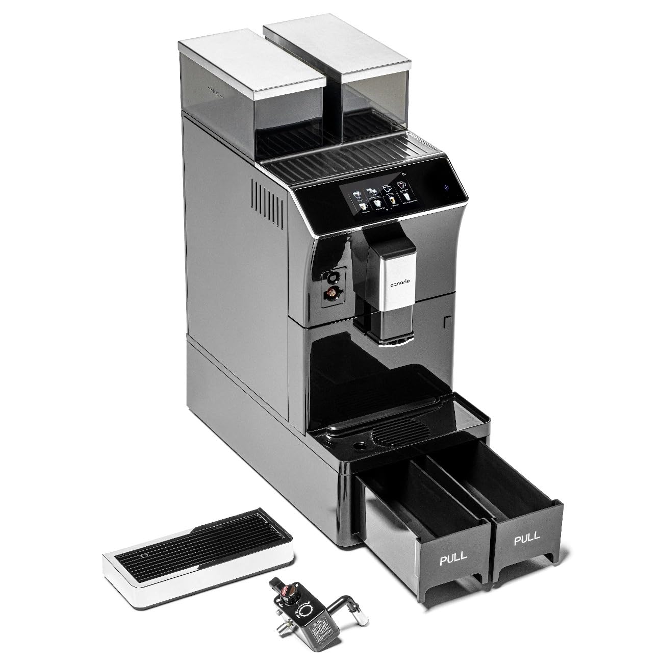 Canario Cafe CC703 Cafetera Totalmente Automática, Cafetera Profesional, Pantalla Táctil, Espumador de Leche Automático, Bebidas Programables, para Bares, Restaurantes y Oficinas