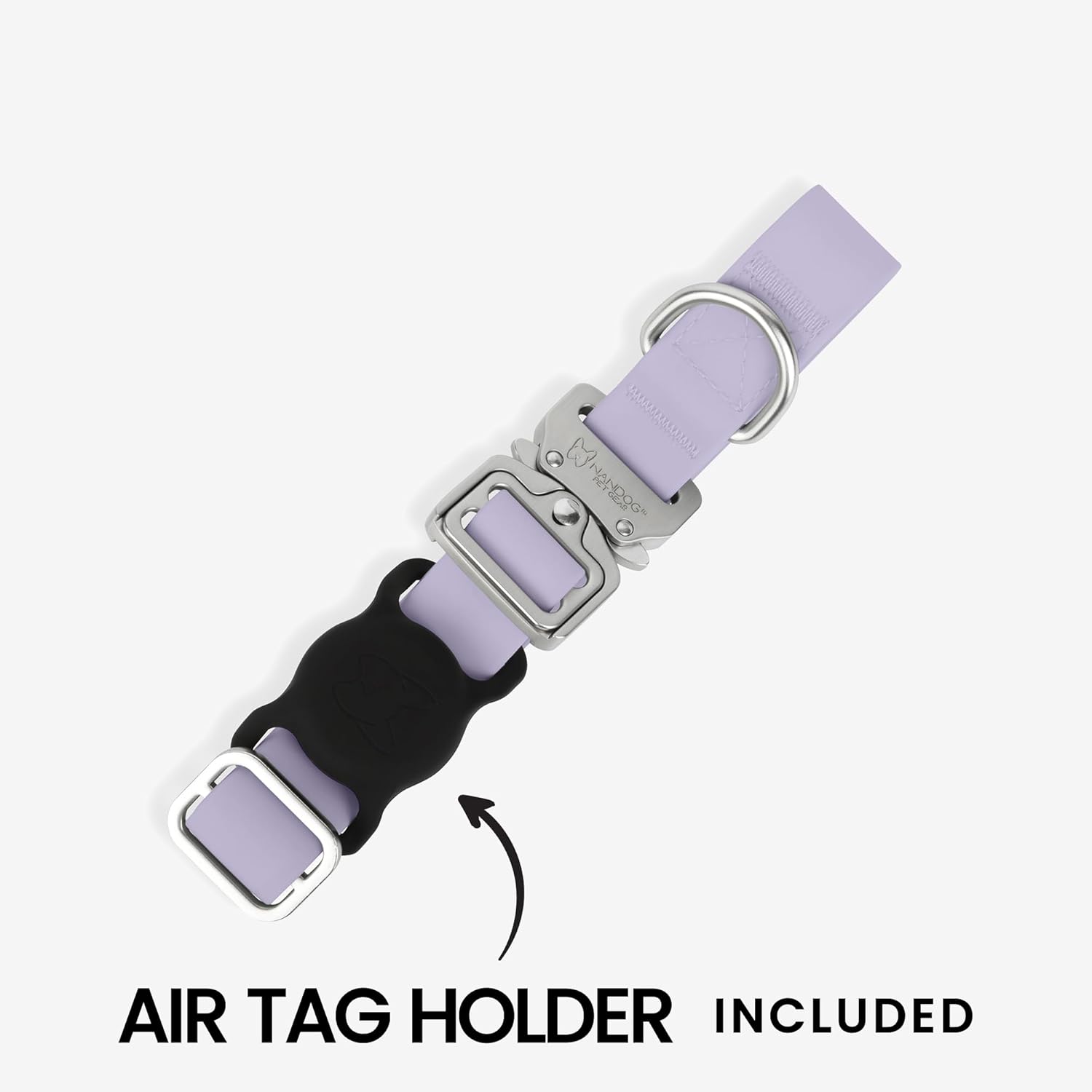 NANDOG The Signature Collection Waterproof Poly-Flex Sport Dog Collar in Medium, Purple - Durable & Adjustable Design - Comfortable Fit for Active Dogs - Ideal for Outdoor Adventures