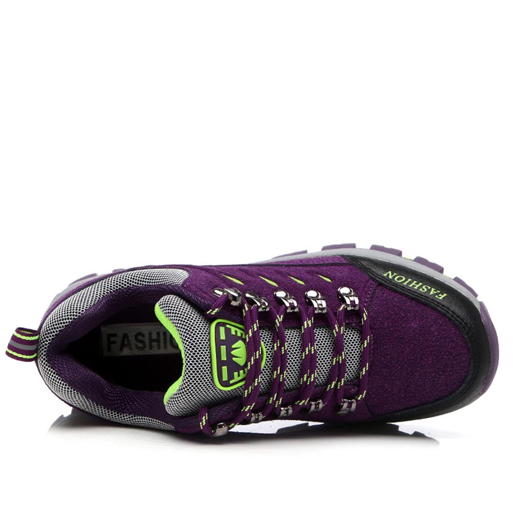 ailishabroy Women's Hiking Boots Waterproof Leather Ankle Boot Unisex Mid-Top Outdoor Senkers Running Shoes Camping Shock-Absorbing Lightweight Boots