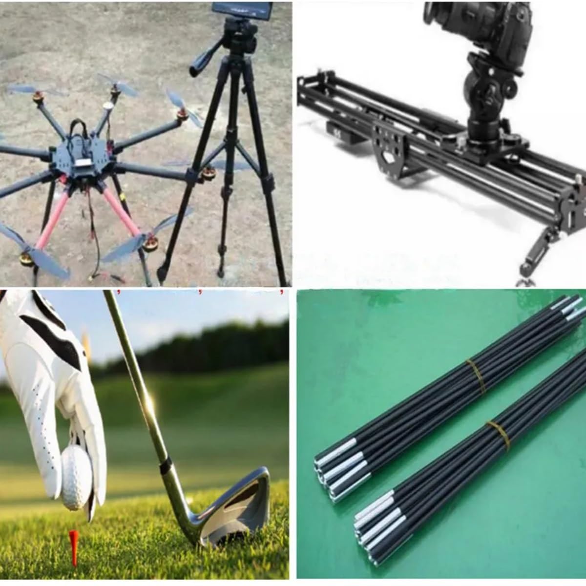 Carbon Fiber Round Tube, 3K Carbon Fiber Tubes Round Pipes Tubing Full High Strength Hollow For RC Airplane Drones Quadcopters 2PCs,Twill Matte,36mmx34mmx500mm(Plain Glossy,36mmx32mmx500mm