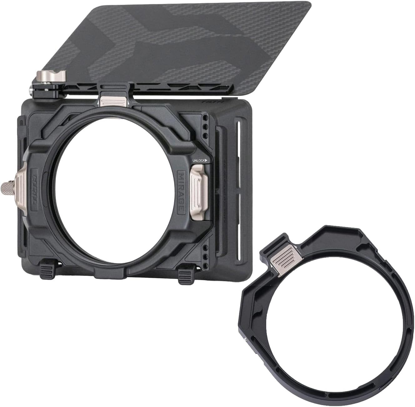 Tilta Mirage Matte Box + Dual Circular Filter Tray Bundle | 67/72/77/82mm Adapter Rings | Lightweight | Cartridge Filter Design