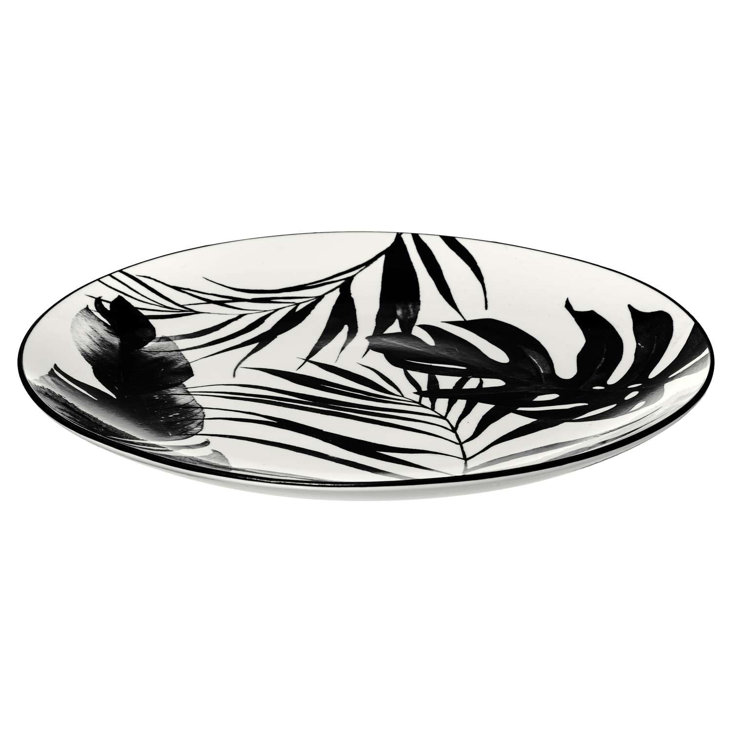 Service D'assiettes "palme" - Noir - 18 Pièces