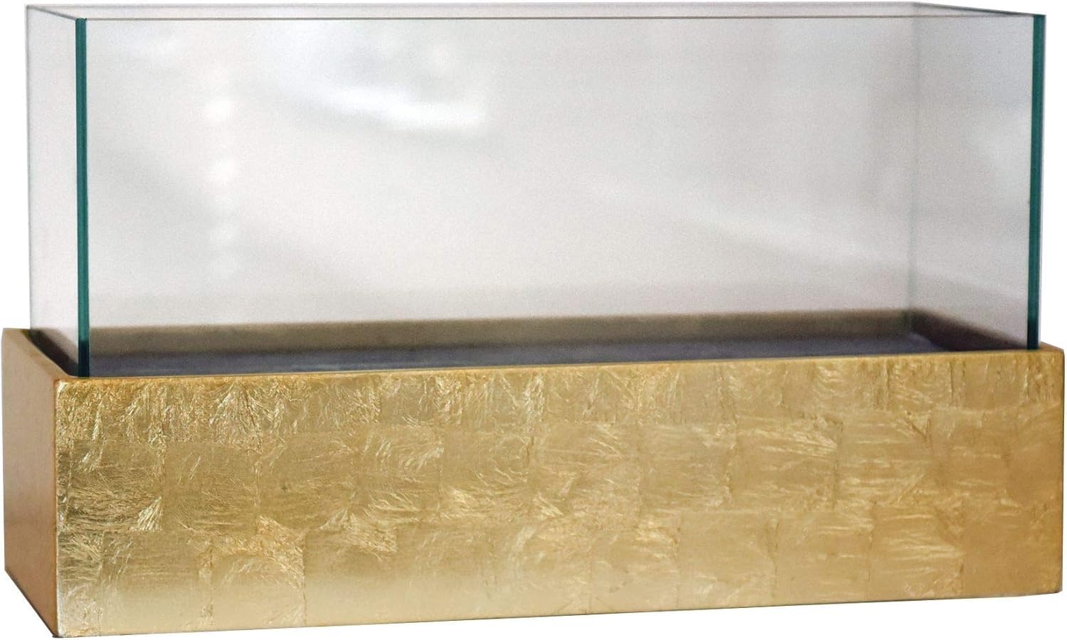 Portacandela decorativo VIVANNO CANDELITO - Rettangolare, oro lucido, 50x20x29